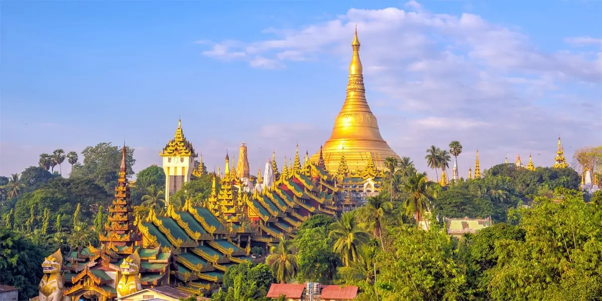 showing the image of"Shwedagon Pagoda (Yangon, Myanmar)", one of the Top Ten Religious Places In The World.