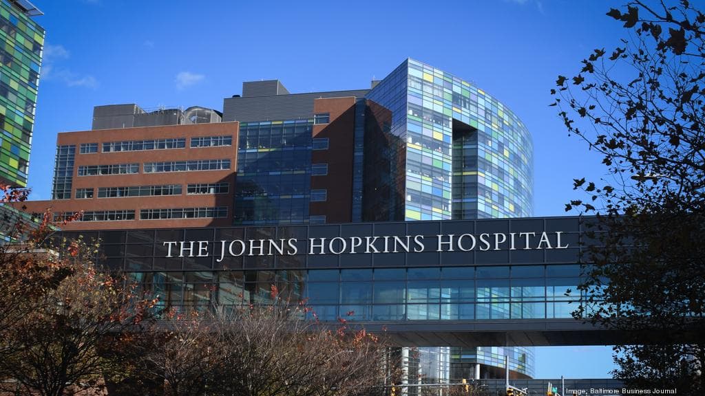 showing the image of " Johns Hopkins Hospital, Baltimore, Maryland, USA ", one of the Most Advanced Hospitals in the World.