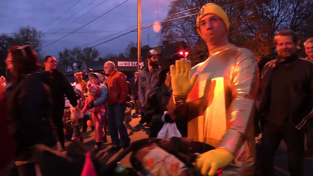 showing the image of "Northampton Halloween Parade, Northampton, Massachusetts", one of the Top 10 Halloween Parades in the USA