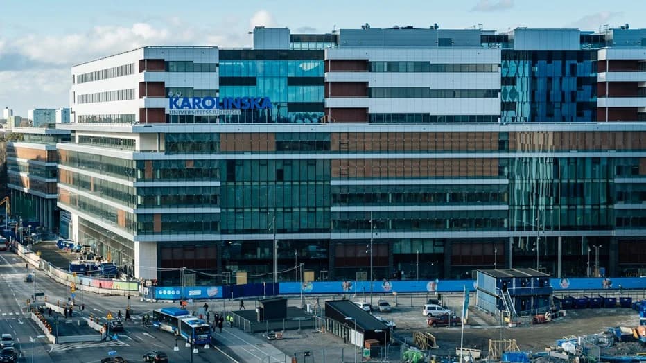 showing the image of " Karolinska University Hospital, Stockholm, Sweden ", one of the Most Advanced Hospitals in the World.